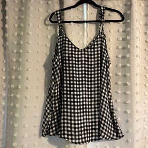 Torrid Black and White Gingham Flowy Tank Top with Adjustable straps in 1X